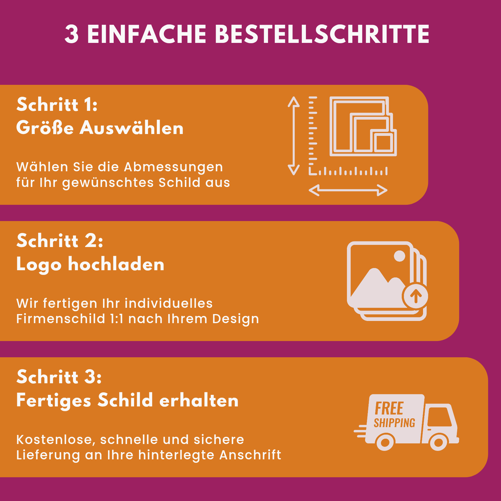 Dein Firmenlogo als hochwertiges 3D-Firmenschild