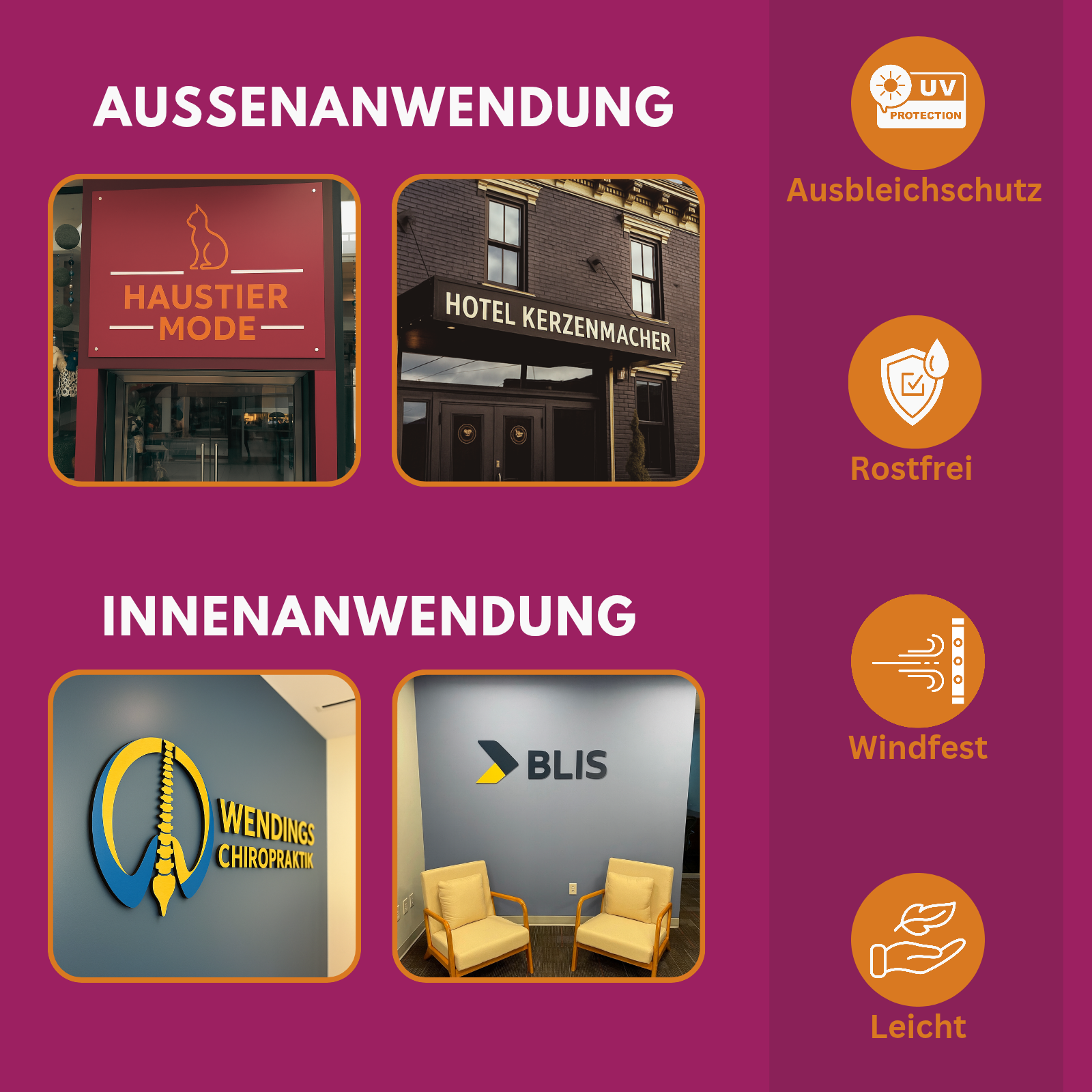 Dein 3D-Firmenschild konturgeschnitten mit deinem Logo – sofort bestellen