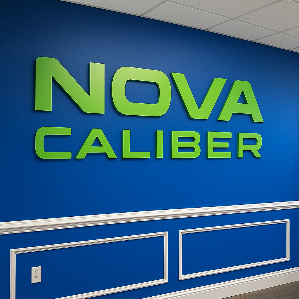 Dein 3D-Firmenschild konturgeschnitten mit deinem Logo – sofort bestellen