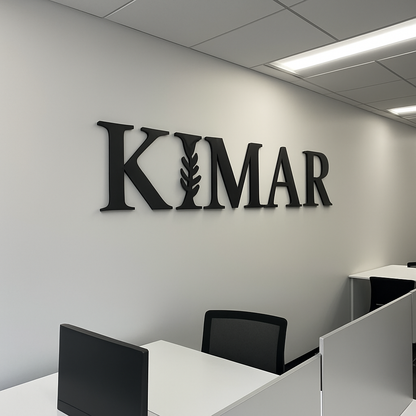 Dein 3D-Firmenschild konturgeschnitten mit deinem Logo – sofort bestellen